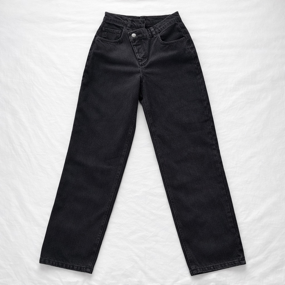 Reclaimed Vintage Asymmetrical Twisted Button Fly Jeans Women's Size 26